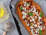 Pizza fit senza glutine con zucca e feta