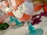 Antipasto di salmone e uova di lompo