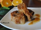 Costine caramellate con renette e arancia