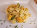 Gnocchetti all'acqua di farina di ceci in salsa di porri e zucca