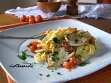 Tagliatelle light con platessa e ciliegini