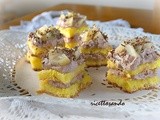 Tartine dolci con pan di spagna pere e mascarpone