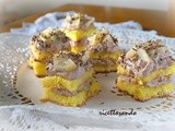 Tartine dolci con pan di spagna pere e mascarpone