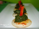 Baby Uttapam With Garlic Spinach Topping