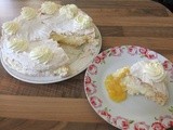 Apricot and Almond Meringue Gateau