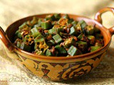 Dry Masala Bhindi ~ Lady's Fingers/Okra Sautéed in Basic Spices