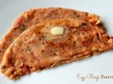 Homemade Baby Food - Egg Burji Paratha (Whole Wheat Flour Flatbread Stuffed with Scrambled Eggs)