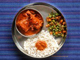 Mangalorean Plated Meal Series - Boshi# 20 - Mackerel Masala, Valchebaji Ani Guley, Salad & Rice
