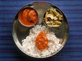 Mangalorean Plated Meal Series - Boshi# 26 - Goan Fish Curry, Tendli Ani Moi & Rice