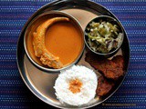 Mangalorean Plated Meal Series - Boshi# 28 - Kane Jeere Miri, Gosalem Thel Piao, Pathrade Fry & Rice