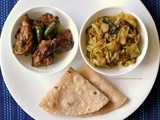 Mangalorean Plated Meal Series - Boshi#7 - Raisin Chicken, Cabbage Miryapito & Chapathis