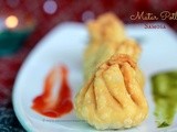 Matar Potli Samosa (Deep Fried Pastry Pouches Stuffed with Spicy Green Peas)