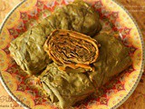 Pathrode / Pathrade ~ Steamed Colocasia Leaf Rolls ~ Method #2