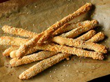 Sesame Studded Grissini (Breadsticks) #Breadbakers