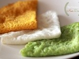 Tri Coloured Neer Dosa / Panpolay (Rice Crepes)