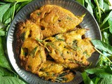Assamese Style Jute Leaves Fritters ( Mora Xaakor Bor)