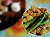 Chayote squash, Soya chunks and okra sabji (Diabetic friendly recipe)