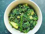 Xoriyoh Diya Rongalau Agg (Pumpkin Greens with Mustard Seeds)