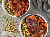 30 Minute Honey Chili Salmon And Sweet Potato Bowls