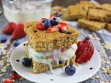 Berry Rice Krispies Bars with No Churn Cookie Berry Ice Cream