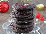 Crispy Yet Gooey Chocolate Peppermint Cherry Cookies