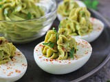 Easy Devilled Avocado Garlic Eggs #SimplyAvocado