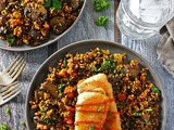 Easy Turmeric Quinoa and Veggie Saute with Gorton’s Beer Battered Crispy Fillets