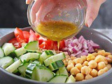 Easy Vegan Chickpea Salad with Garlic Zata’ar Vinaigrette