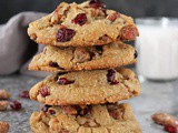 Eggless Praline Pecan Cranberry Cookies