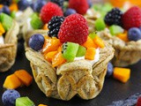 Fruity Waffle Cups with Vanilla Cardamom Coconut Cream