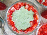 Matcha Chia Seed Pudding with Yogurt and Fresh Strawberries