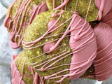 Pistachio Cookies with Ruby Chocolate