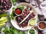Purple Sweet Potato Black Bean Tacos with Harissa and Garam Masala