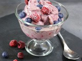 Raspberry & Blueberry Banana Protein “Ice Cream”