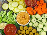 Salsa Hummus Dip & Picante Falafel Bites Snack Platter