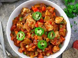 Spicy Sweet Mango Chicken Veggie Skillet Saute