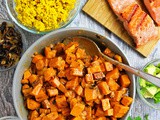 Spicy & Sweet Miso Glazed Sweet Potatoes