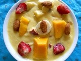 Mango Puree Fruits Salad Without Custard