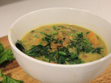 Coconut, pumpkin, spinach and lentil soup