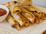 Crispy Chicken and Spinach Flautas