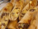 Crispy Egg and Sausage Breakfast Flautas