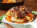 Four-Layer Meat and Potatoes in a Skillet