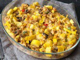 Spicy Squash Casserole with Cornbread