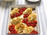 Mary Berry’s Chicken with pesto, Taleggio and roasted tomatoes