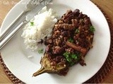 Stuffed Aubergine with Lamb and Pine Nuts