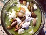 Creamy Green Gazpacho with Queso Fresco and Toasted Pepitos