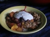 Peachy Peach and Blueberry Crisp