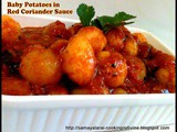 Baby Potatoes in Red Coriander Sauce