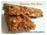 Banana Oat squares / Bars - Healthy and  Eggless