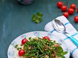 Vegan Samphire with Roast Potatoes and Peas salad